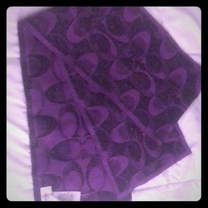 COACH Signature “C”, Acrylic/Wool, Purple Scarf